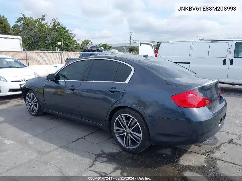 2008 Infiniti G35 Journey VIN: JNKBV61E88M208993 Lot: 40147241