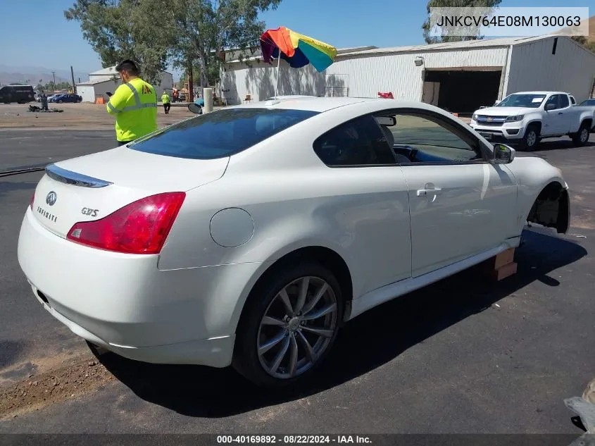 2008 Infiniti G37 Sport VIN: JNKCV64E08M130063 Lot: 40169892