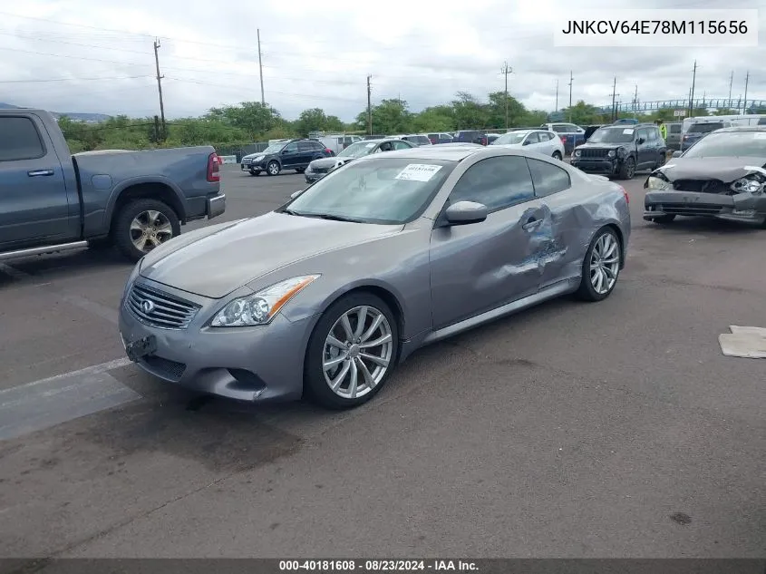 2008 Infiniti G37 Journey VIN: JNKCV64E78M115656 Lot: 40181608