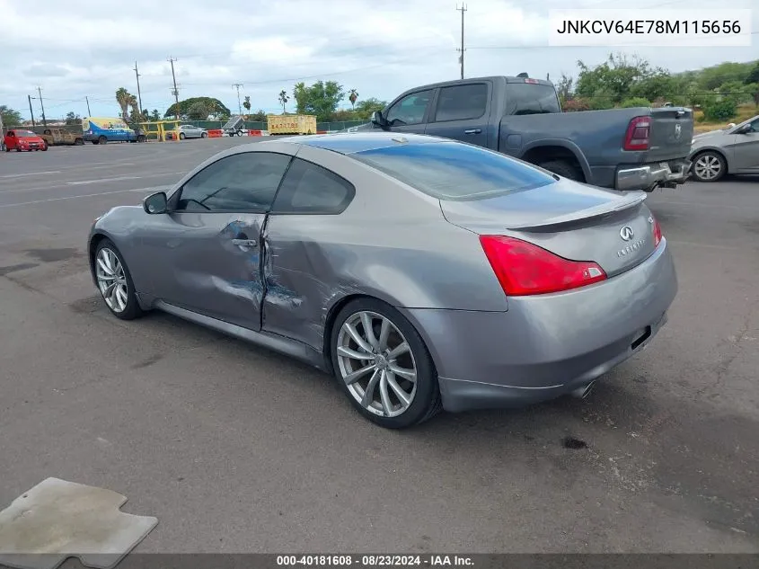 2008 Infiniti G37 Journey VIN: JNKCV64E78M115656 Lot: 40181608