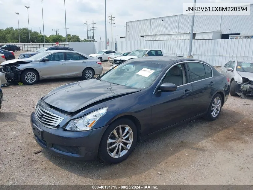 2008 Infiniti G35 Journey VIN: JNKBV61EX8M220594 Lot: 40191715