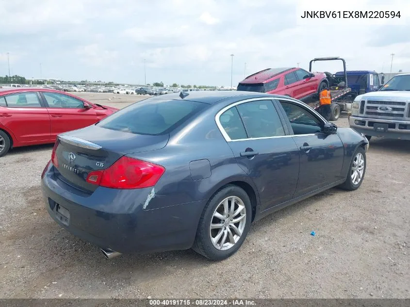 2008 Infiniti G35 Journey VIN: JNKBV61EX8M220594 Lot: 40191715