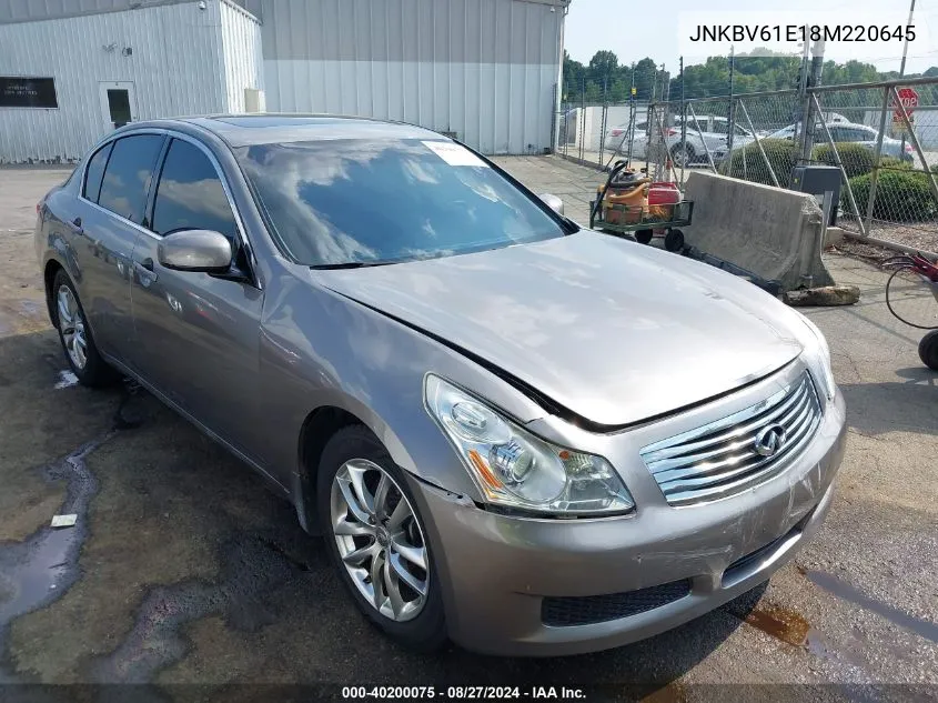 2008 Infiniti G35 Journey VIN: JNKBV61E18M220645 Lot: 40200075