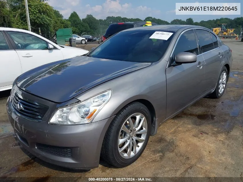 2008 Infiniti G35 Journey VIN: JNKBV61E18M220645 Lot: 40200075