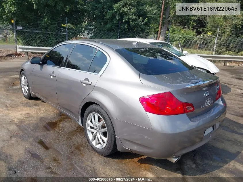 2008 Infiniti G35 Journey VIN: JNKBV61E18M220645 Lot: 40200075