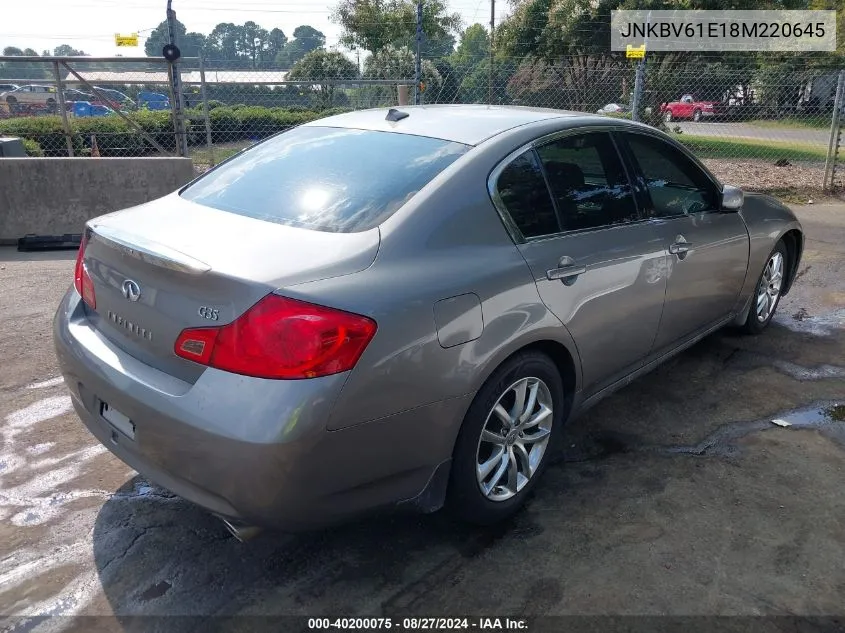 2008 Infiniti G35 Journey VIN: JNKBV61E18M220645 Lot: 40200075