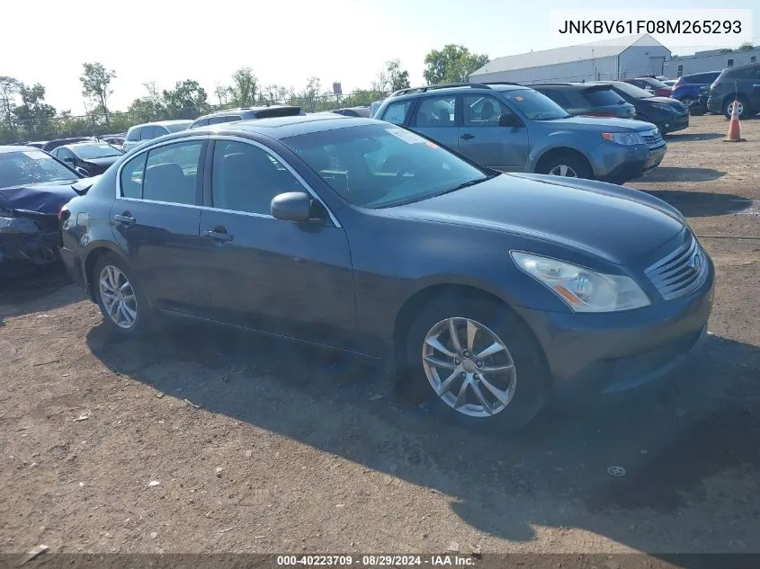 2008 Infiniti G35X VIN: JNKBV61F08M265293 Lot: 40223709