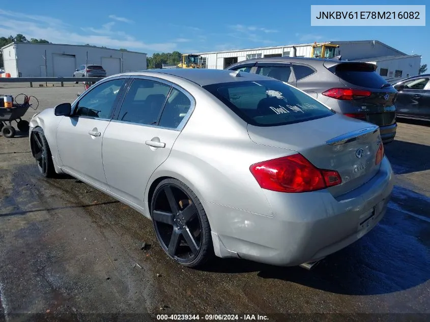 2008 Infiniti G35 Journey VIN: JNKBV61E78M216082 Lot: 40239344