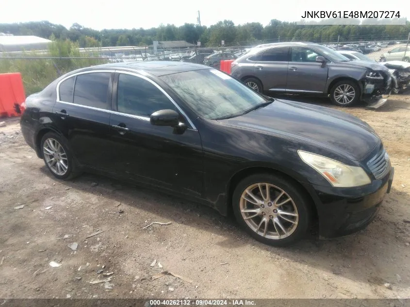 2008 Infiniti G35 VIN: JNKBV61E48M207274 Lot: 40262132