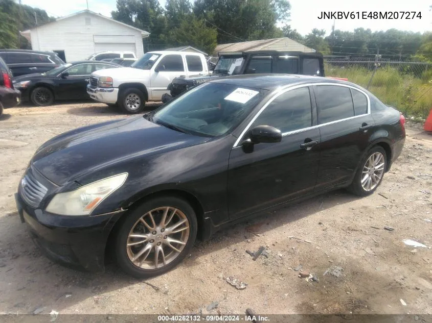 2008 Infiniti G35 VIN: JNKBV61E48M207274 Lot: 40262132