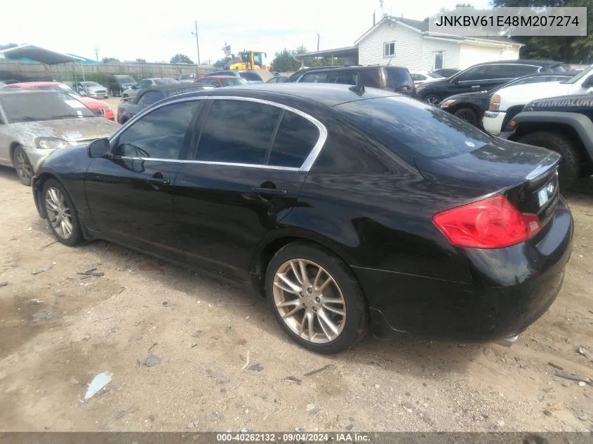 2008 Infiniti G35 VIN: JNKBV61E48M207274 Lot: 40262132