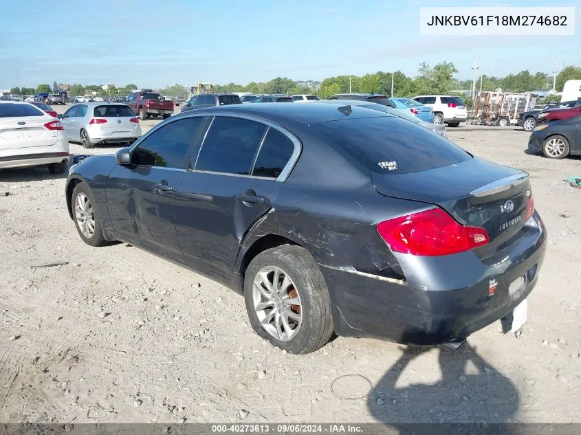 2008 Infiniti G35 VIN: JNKBV61F18M274682 Lot: 40273613