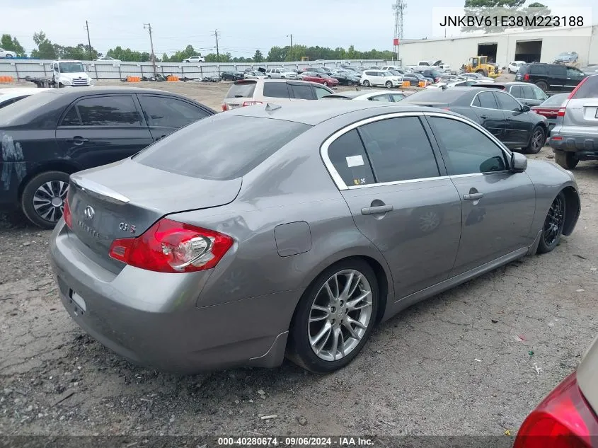 2008 Infiniti G35 Journey VIN: JNKBV61E38M223188 Lot: 40280674