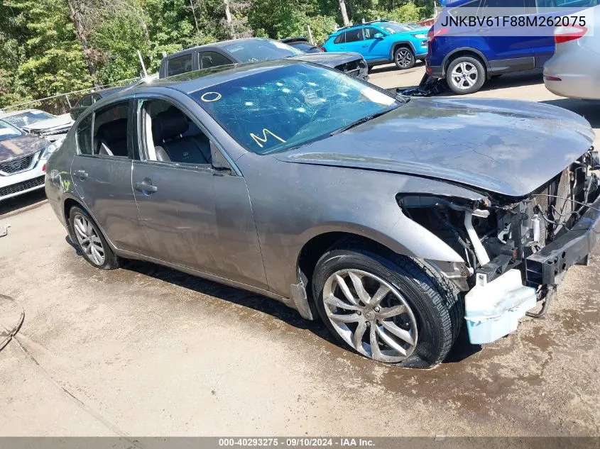 2008 Infiniti G35X X VIN: JNKBV61F88M262075 Lot: 40293275