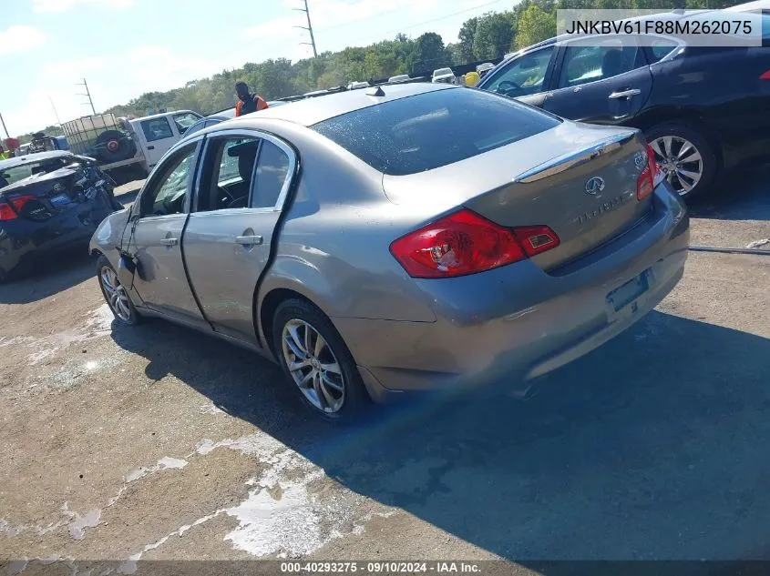 2008 Infiniti G35X X VIN: JNKBV61F88M262075 Lot: 40293275