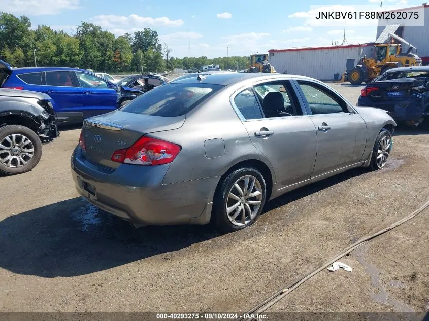 2008 Infiniti G35X X VIN: JNKBV61F88M262075 Lot: 40293275