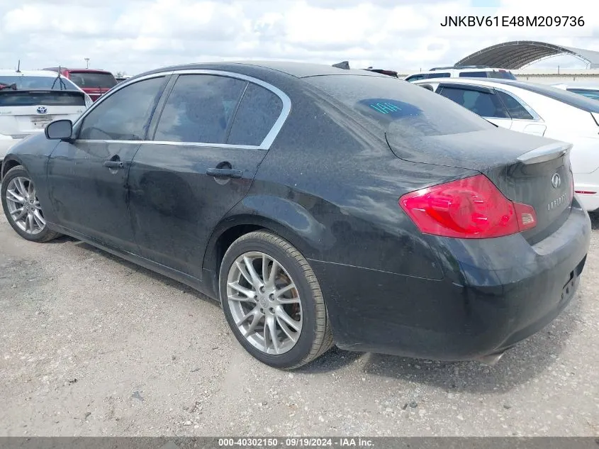 2008 Infiniti G35 Journey VIN: JNKBV61E48M209736 Lot: 40302150