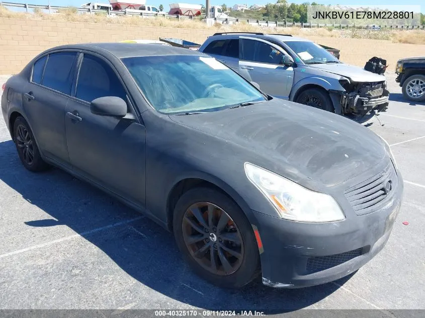 2008 Infiniti G35 VIN: JNKBV61E78M228801 Lot: 40325170