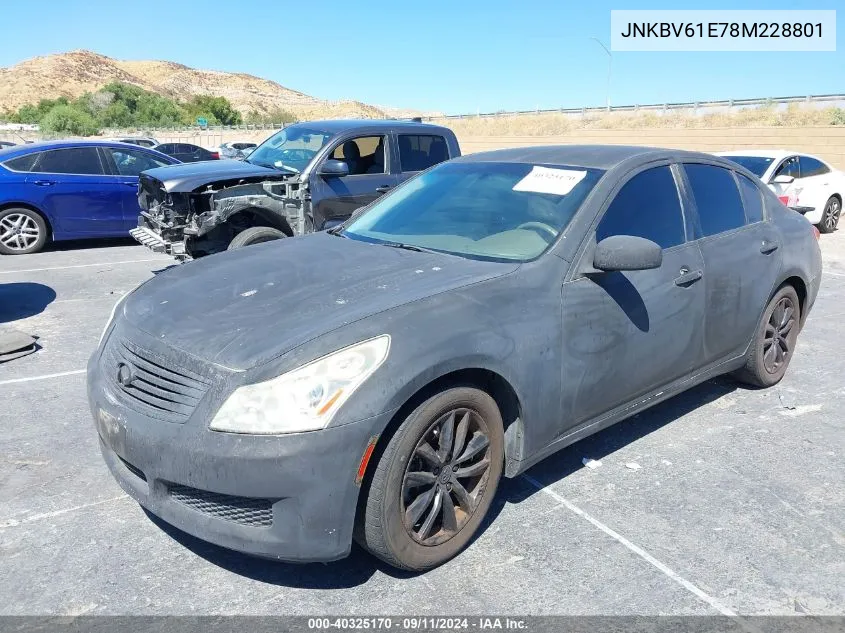 2008 Infiniti G35 VIN: JNKBV61E78M228801 Lot: 40325170