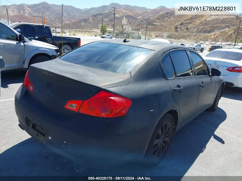 JNKBV61E78M228801 2008 Infiniti G35