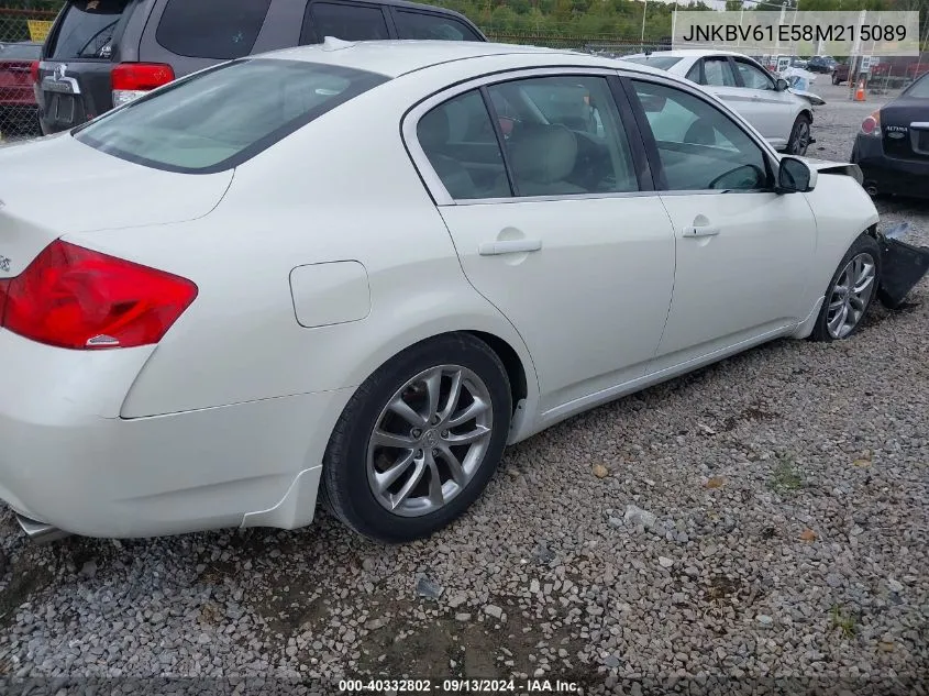 2008 Infiniti G35 Journey VIN: JNKBV61E58M215089 Lot: 40332802