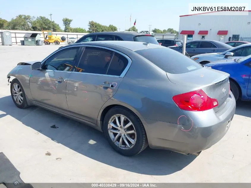 2008 Infiniti G35 Journey VIN: JNKBV61E58M2087 Lot: 40338429