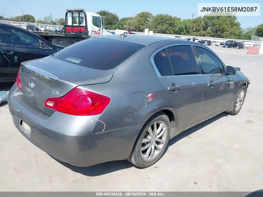 2008 Infiniti G35 Journey VIN: JNKBV61E58M2087 Lot: 40338429