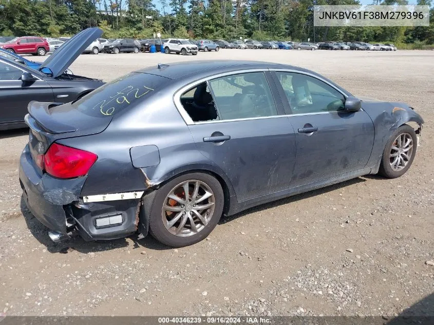 2008 Infiniti G35X VIN: JNKBV61F38M279396 Lot: 40346239