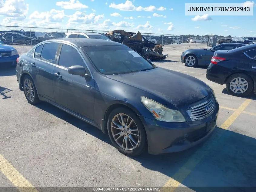 2008 Infiniti G35 Journey VIN: JNKBV61E78M202943 Lot: 40347774