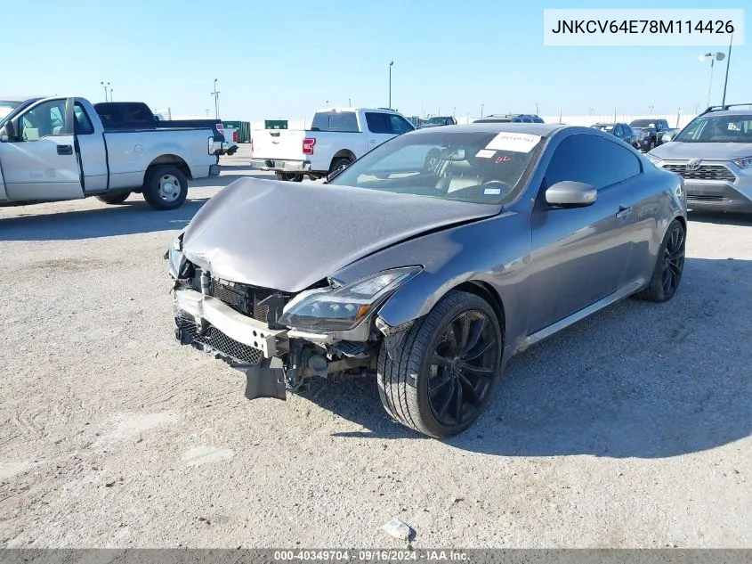 2008 Infiniti G37 Journey/Sport VIN: JNKCV64E78M114426 Lot: 40349704