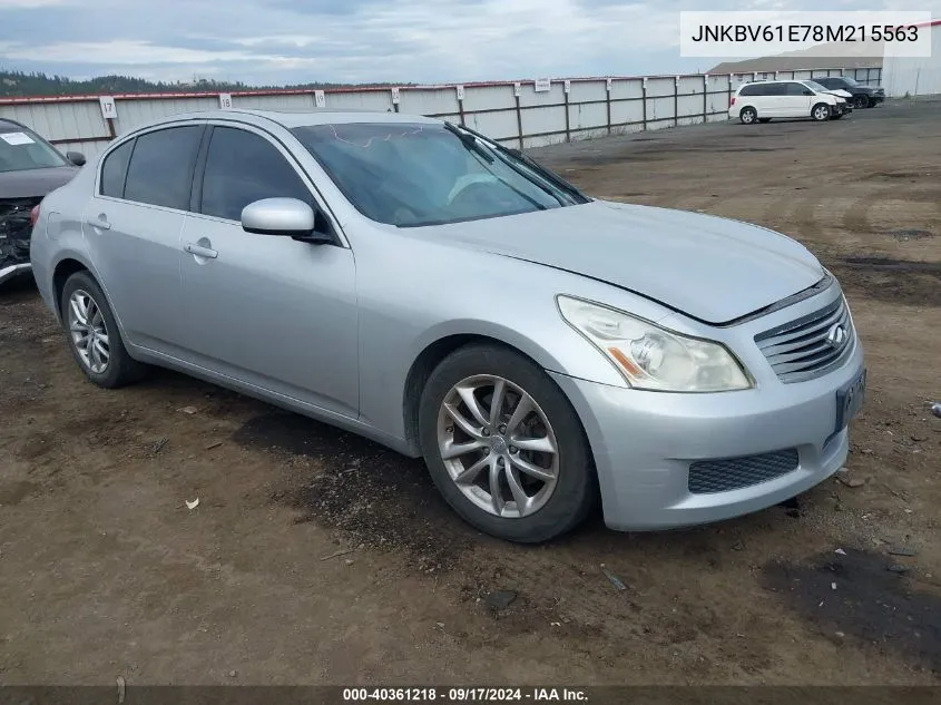 2008 Infiniti G35 Journey VIN: JNKBV61E78M215563 Lot: 40361218