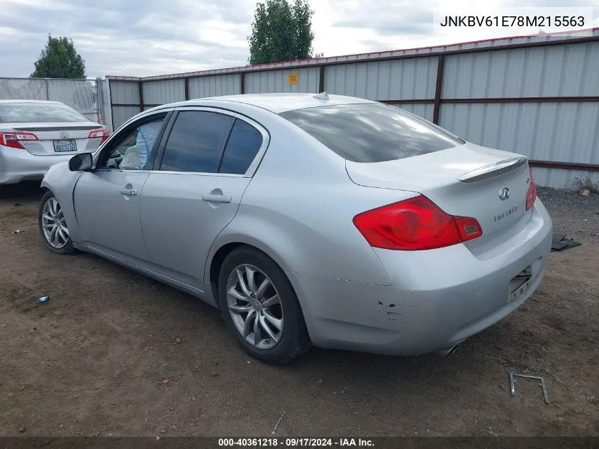 2008 Infiniti G35 Journey VIN: JNKBV61E78M215563 Lot: 40361218