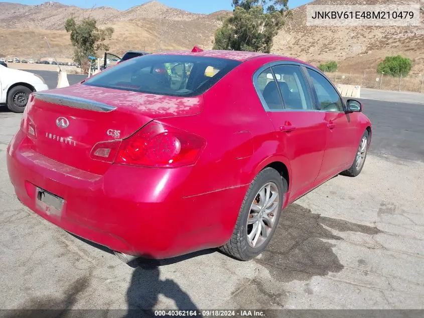 2008 Infiniti G35 Journey VIN: JNKBV61E48M210479 Lot: 40362164