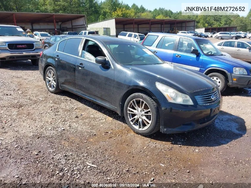 2008 Infiniti G35X VIN: JNKBV61F48M272652 Lot: 40363516