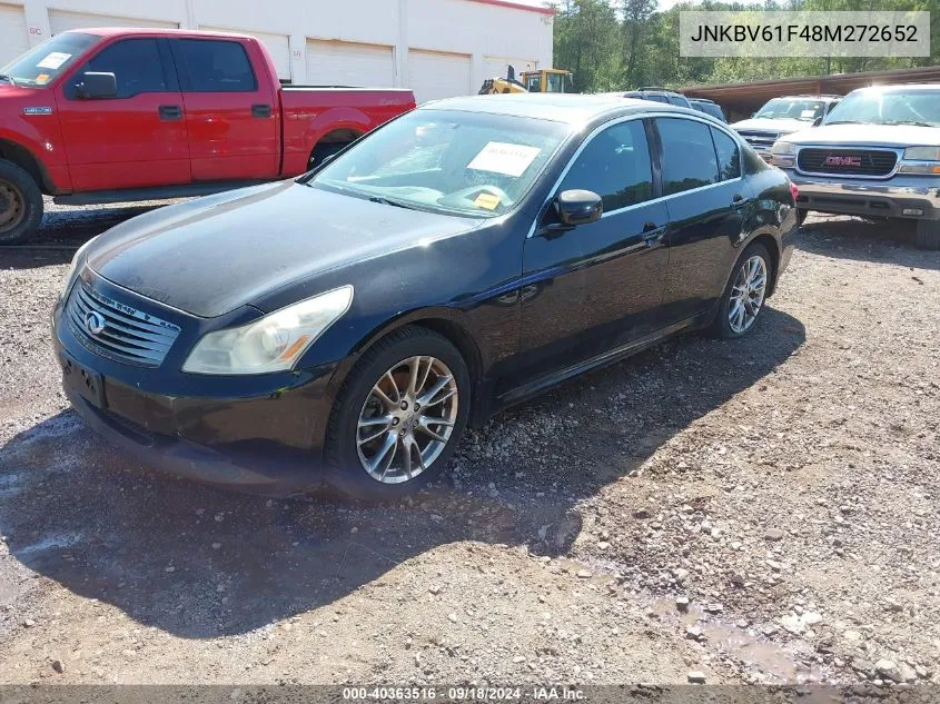 2008 Infiniti G35X VIN: JNKBV61F48M272652 Lot: 40363516