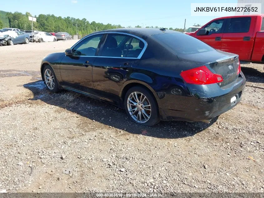 2008 Infiniti G35X VIN: JNKBV61F48M272652 Lot: 40363516