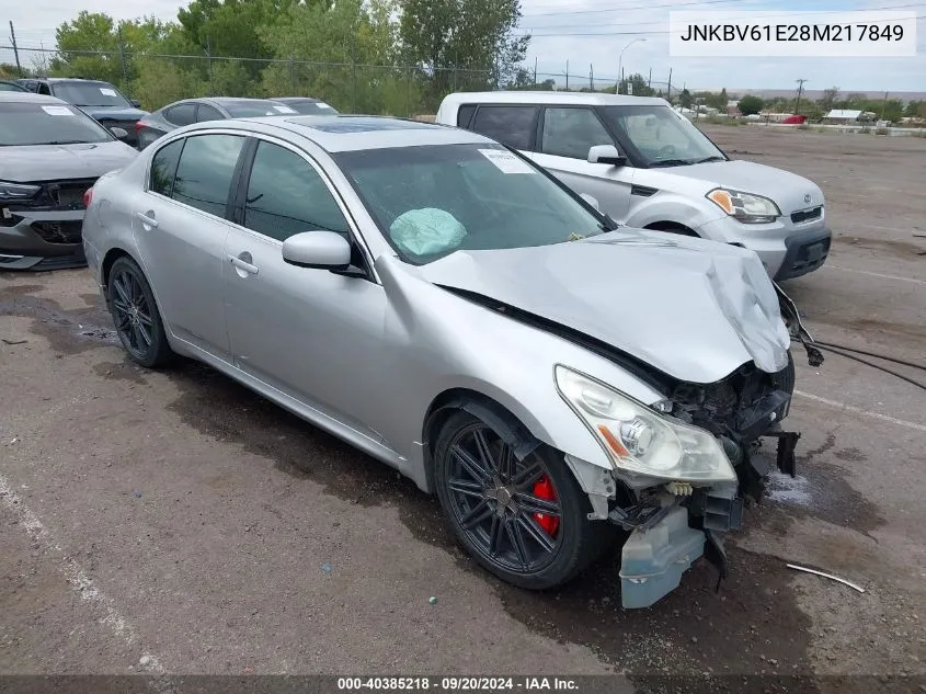 2008 Infiniti G35 Sport VIN: JNKBV61E28M217849 Lot: 40385218