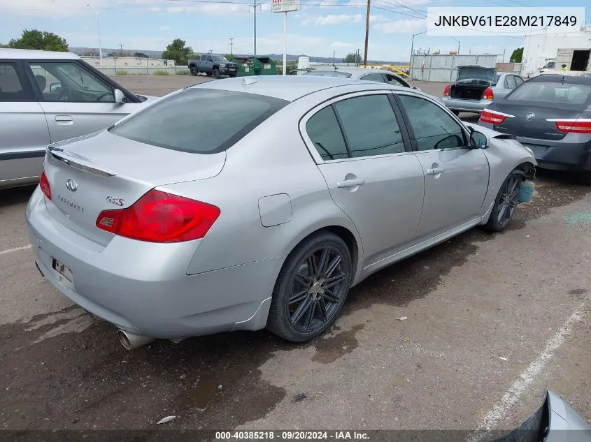 2008 Infiniti G35 Sport VIN: JNKBV61E28M217849 Lot: 40385218