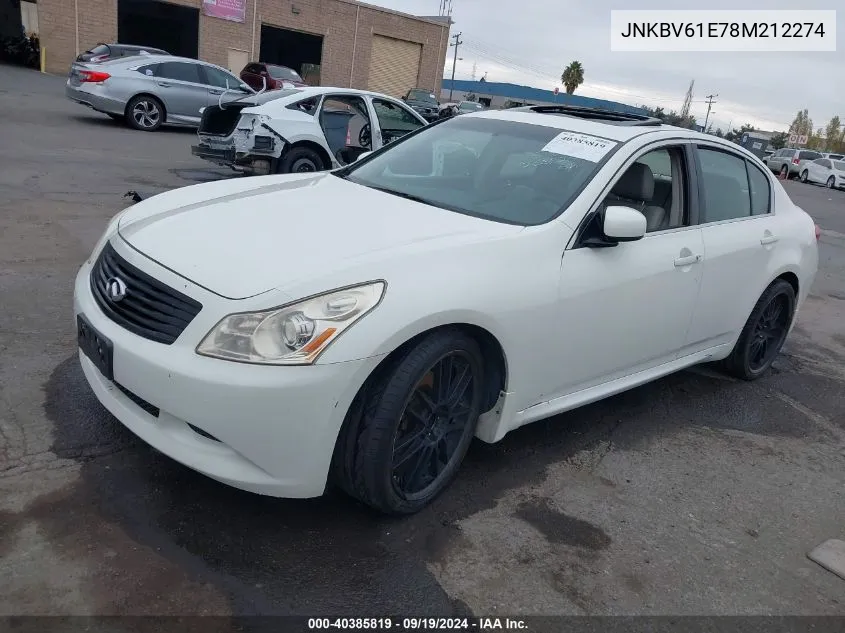 2008 Infiniti G35 Journey VIN: JNKBV61E78M212274 Lot: 40385819