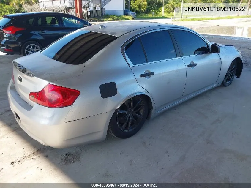 2008 Infiniti G35 Journey VIN: JNKBV61E18M210522 Lot: 40395467