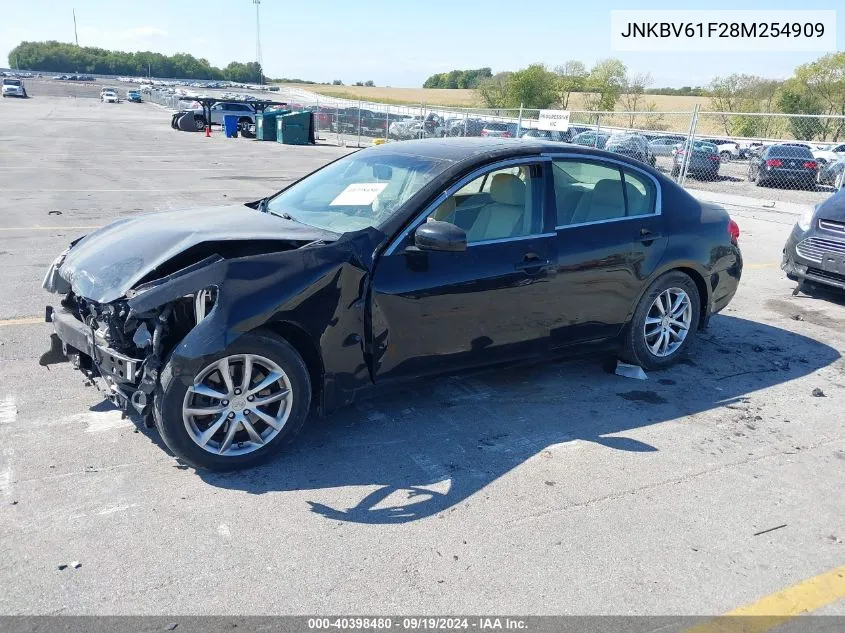 2008 Infiniti G35X VIN: JNKBV61F28M254909 Lot: 40398480