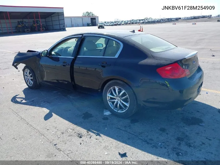 2008 Infiniti G35X VIN: JNKBV61F28M254909 Lot: 40398480