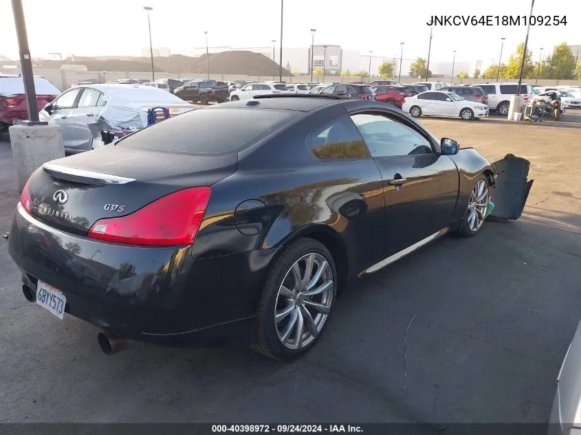 2008 Infiniti G37 Journey/Sport VIN: JNKCV64E18M109254 Lot: 40398972