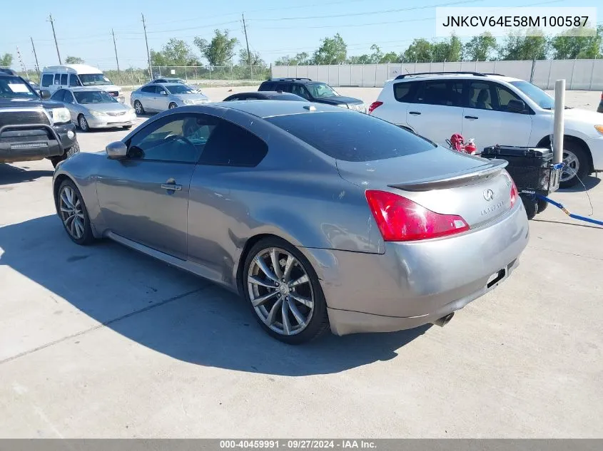 2008 Infiniti G37 Journey VIN: JNKCV64E58M100587 Lot: 40459991