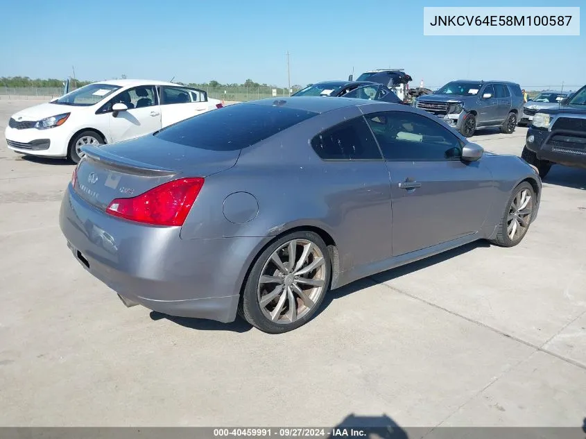 2008 Infiniti G37 Journey VIN: JNKCV64E58M100587 Lot: 40459991