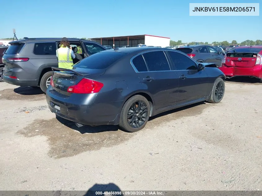 2008 Infiniti G35 VIN: JNKBV61E58M206571 Lot: 40466998