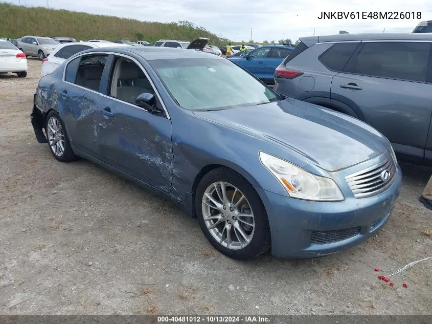 2008 Infiniti G35 Journey VIN: JNKBV61E48M226018 Lot: 40481012