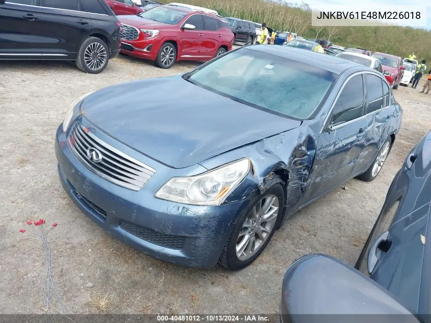 2008 Infiniti G35 Journey VIN: JNKBV61E48M226018 Lot: 40481012