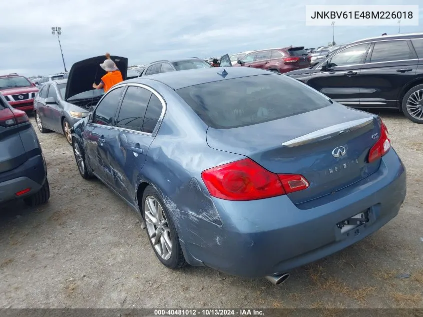 2008 Infiniti G35 Journey VIN: JNKBV61E48M226018 Lot: 40481012