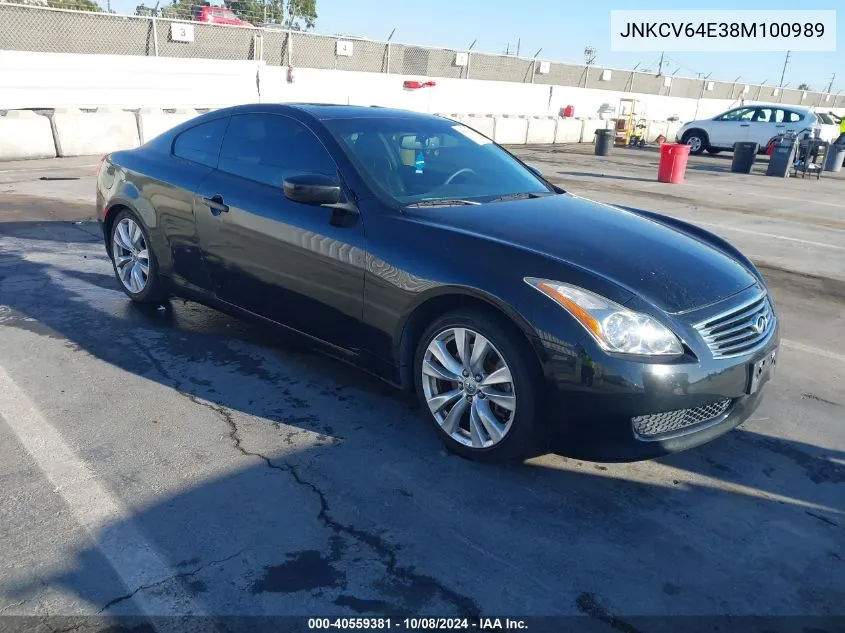 2008 Infiniti G37 Journey VIN: JNKCV64E38M100989 Lot: 40559381